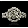 Image 1 : 14KT White Gold 1.52ct I-1/Very Light Yellow Diamond Ring