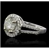 Image 2 : 14KT White Gold 1.52ct I-1/Very Light Yellow Diamond Ring