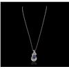 Image 2 : 18KT White Gold 4.54ct Tanzanite and Diamond Pendant With Chain