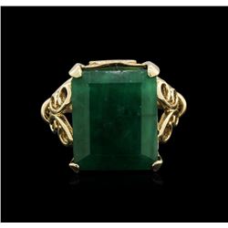 16.36ct Emerald Ring - 14KT Yellow Gold