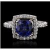 Image 1 : 14KT White Gold 3.03ct Sapphire and Diamond Ring