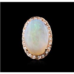 14KT Rose Gold 10.84ct Opal and Diamond Ring