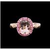 Image 1 : 14KT Rose Gold 2.24ct Morganite, Pink Sapphire and Diamond Ring