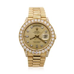 Rolex DayDate 18KT Yellow Gold 3.70ctw Diamond Men's Watch