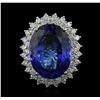 Image 1 : 14KT White Gold GIA Certified 22.43ct Tanzanite and Diamond Ring
