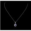Image 1 : 14KT White Gold 2.43ct Tanzanite and Diamond Pendant With Chain