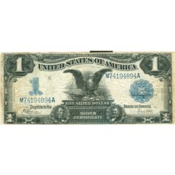 1899 $1 Black Eagle Silver Certificate US Currency Bank Note