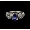 Image 1 : 0.82ct Tanzanite and Diamond Ring - 14KT White Gold