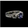 Image 2 : 0.82ct Tanzanite and Diamond Ring - 14KT White Gold