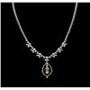 Image 1 : 3.48ctw Diamond Necklace - 14KT White and Rose Gold
