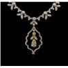 Image 2 : 3.48ctw Diamond Necklace - 14KT White and Rose Gold