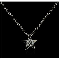 14KT White Gold 0.20ct Diamond Star Pendant With Chain