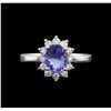 Image 1 : 14KT White Gold 1.06ct Tanzanite and Diamond Ring