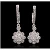 Image 1 : 14KT White Gold 1.36ctw Diamond Earrings
