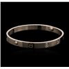 Image 2 : Cartier 18KT White Gold Love Bangle Bracelet Size 19