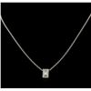 Image 2 : 0.41ctw Diamond Pendant With Chain - 18KT White Gold