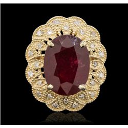 14KT Yellow Gold 12.63ct Ruby and Diamond Ring