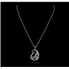 Image 1 : 14KT White Gold 1.88ctw Sapphire and Diamond Pendant With Chain