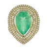 Image 1 : 14KT Yellow Gold GIA Certified 7.70ct Emerald and Diamond Ring