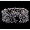 Image 3 : 62.40ctw Blue Sapphire and Diamond Bracelet - 14KT White Gold