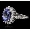 Image 2 : 14KT White Gold 3.63ct Tanzanite and Diamond Ring