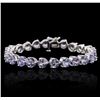 Image 1 : 14KT White Gold 30.68ctw Tanzanite Bracelet