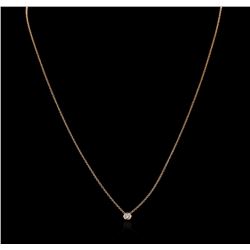 14KT Rose Gold 0.09ct Diamond Solitaire Necklace