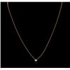 Image 1 : 14KT Rose Gold 0.09ct Diamond Solitaire Necklace