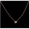 Image 2 : 14KT Rose Gold 0.09ct Diamond Solitaire Necklace