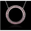Image 2 : 14KT White Gold 2.00ctw Pink Sapphire Necklace