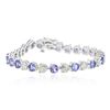 Image 1 : 14KT White Gold 12.69ctw Tanzanite and Diamond Bracelet