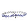 Image 2 : 14KT White Gold 12.69ctw Tanzanite and Diamond Bracelet