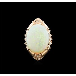 14KT Rose Gold 14.82ct Opal and Diamond Ring