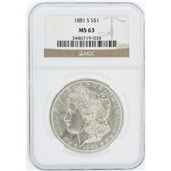 1881 NGC MS63 Morgan Silver Dollar