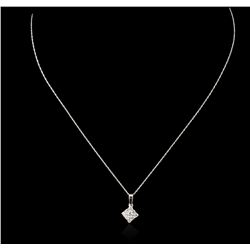 14KT White Gold 0.35ct Diamond Pendant With Chain