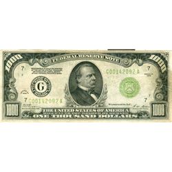 1928 $1000 Chicago FRN One Thousand Dollar Bill