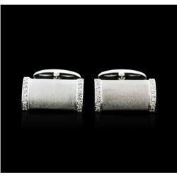 14KT White Gold 0.26ctw Diamond Cuff Links