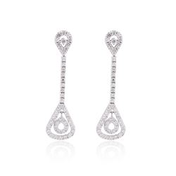 14KT White Gold 1.61ctw Diamond Earrings