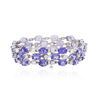 Image 2 : 14KT White Gold 47.52ctw Tanzanite and Diamond Bracelet