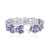 Image 3 : 14KT White Gold 47.52ctw Tanzanite and Diamond Bracelet