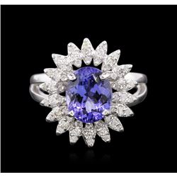 14KT White Gold 2.95ct Tanzanite and Diamond Ring