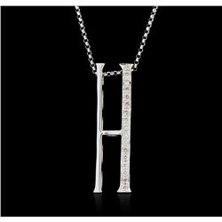 14KT White Gold 0.16ctw Diamond Pendant With Chain