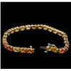 Image 3 : 15.35ctw Multi Color Sapphire Bracelet - 14KT Yellow Gold