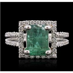 18KT White Gold 2.84ct Emerald and Diamond Ring