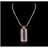 Image 1 : 14KT Rose Gold GIA Certified 162.70ct Kunzite and Diamond Pendant With Chain