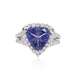 14KT White Gold 3.27ct Tanzanite and Diamond Ring