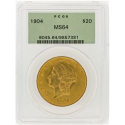 1904 PCGS MS64 $20 Liberty Head Double Eagle Gold Coin