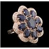 Image 2 : 14KT Rose Gold 9.91ctw Sapphire Ring