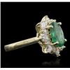 Image 2 : 14KT Yellow Gold 2.08ct Emerald and Diamond Ring