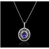 Image 1 : 14KT White Gold 2.17ct Tanzanite and Diamond Pendant